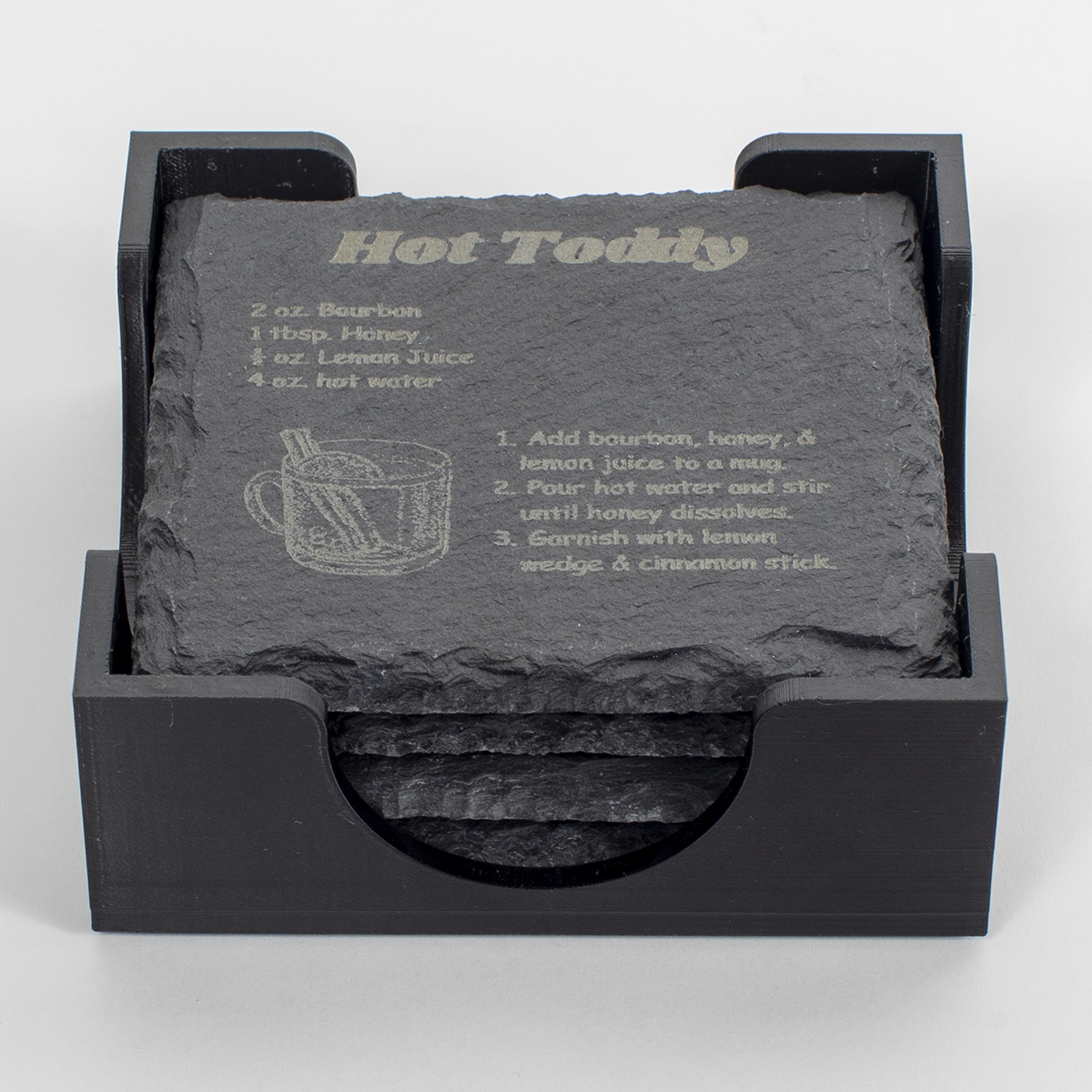 Bourbon Recipe Slate Coaster Set