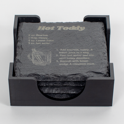 Bourbon Recipe Slate Coaster Set