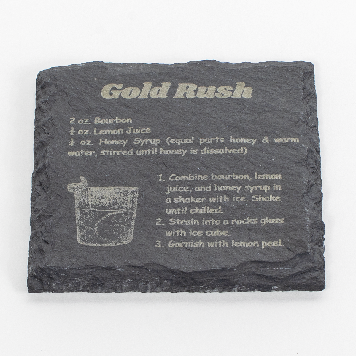 Bourbon Recipe Slate Coaster Set