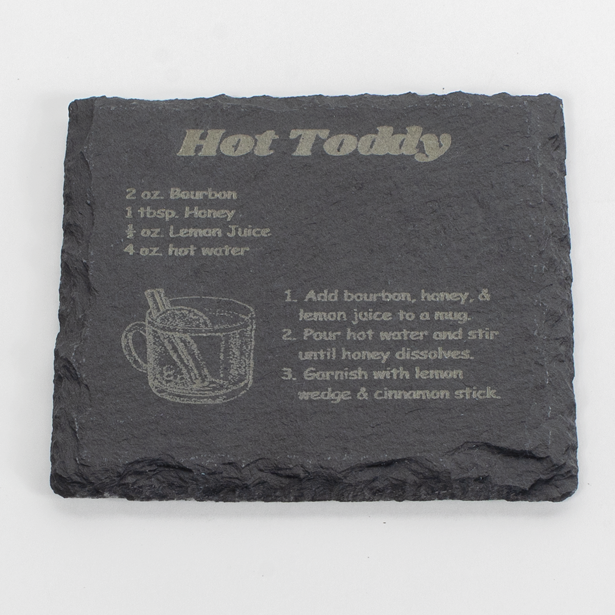 Bourbon Recipe Slate Coaster Set