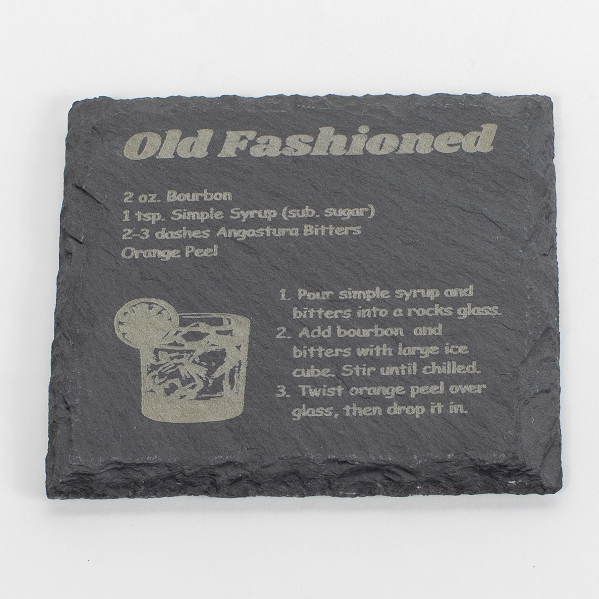 Bourbon Recipe Slate Coaster Set