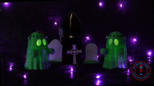 Mr. & Mrs. Frankenstein with The Grim Reaper Luminaries